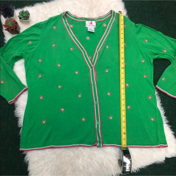 QVC Quacker Factory Embroidered V Neck Cardigan - Picture 13 of 16